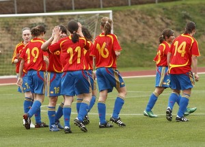 Celebración de un gol de España