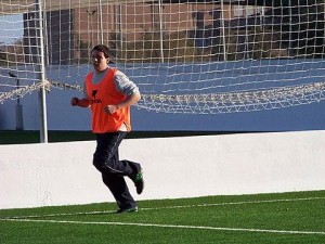 Gaby del Cadete A entrenando en el nuevo campo