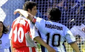 Maradona y Riquelme