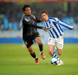 Marcos durante el partido frente al Hércules.