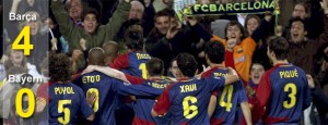 El Barça celebra un gol