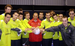 Pato con sus jugadores