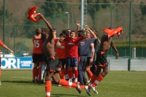 El Celta celebra un gol