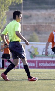 José Roig durante el partido en el que fué agredido