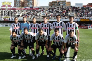 Carmona con la plantilla del Cartagena esta temporada.