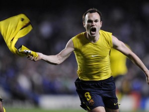 Celebración de Iniesta