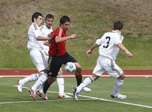 Jugada del partido frente al Madrid Juvenil