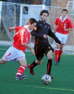 Un lance de un partido entre el CF Damm y el FC Barcelona d. i