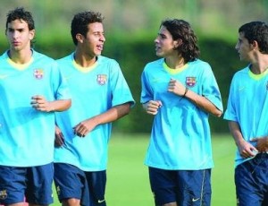 Entrenamiento de los jugadores del Barça