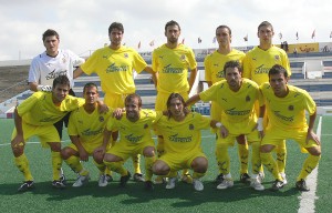 Villarreal B en su partido frente al At. Baleares