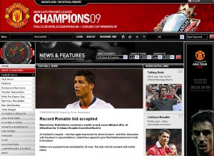 Página web oficial del Manchester United