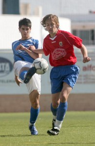 Jonathan Newman, en un lance de juego con la SD Portmany. 