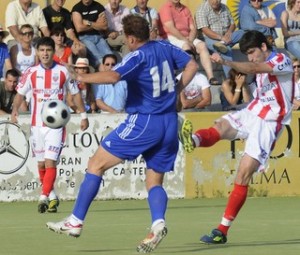 Momento del partido en Binissalem