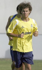 Marcos García, durante un entrenamiento con el Recreativo de Huelva, equipo con el que militó en Primera la campaña 2007-08.  MARCA