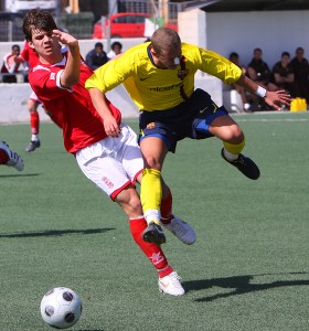 Pau Alberti en el partido frente al Barça de la presente temporada