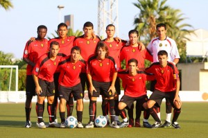 El Mallorca B en su partido de Alcudia