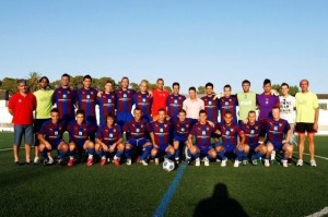 UD Alzira, Llull el primero con la camiseta del Alzira, de pie por la izquierda