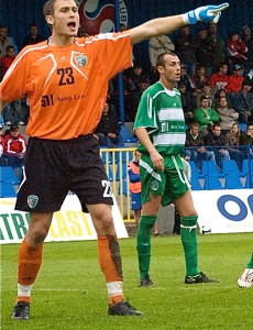 Juan Carlos Pozo en su debut con el Tatran Presov.