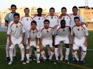 Formación inicial del Mallorca B contra el Manacor. Foto: futbolbalear.es