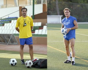 Rueda posa en el campo municipal de Santa Eulària, en el que dirigirá el primer partido oficial el domingo. Mario Ormaechea tiene un gran reto al entrenar al Sant Rafel en la Tercera División. V.M.