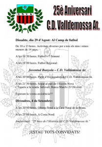 Programa del 25 Aniversario del Valldemossa At. Pulsa sobre la imagen para ampliar