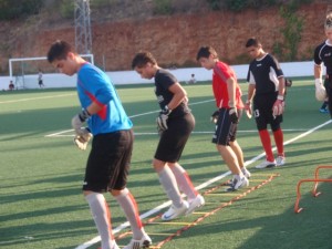 Los porteros de la Penya entrenando. Foto Penya Arrabal