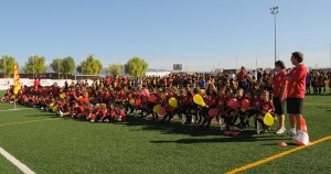 Las plantillas del Sporting en el Miguel Nadal