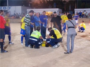 Momento del incidente de Juanmi, en S'antoniana Terra