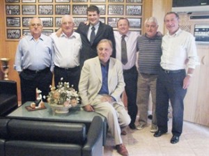Martí Asensio con los veteranos del Mallorca