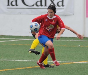 Maria Antonia en el partido frente al FC. Barcelona