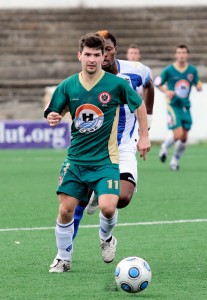 Xino en el partido frente al Baleares. Foto Javi Nebot