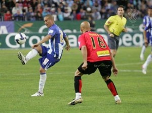 Nunes en el partido de Liga contra el Málaga de la pasada temporada