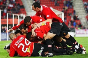 El Mallorca celebra un gol