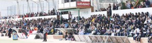 Aspecto del graderío en el partido que la Peña jugó frente al Alzira la temporada pasada en 2ª B. 