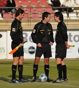 Trío arbitral del Santanyi - At. Baleares de la pasada jornada