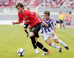 Tuni en el partido contra el Valladolid