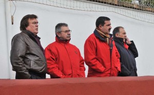 Miguel Bestard y Manolo Bosch en un partido del Femenino