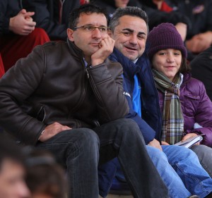 Miguel Garcia (padre), con Carlos Paniza informador del Real Madrid.