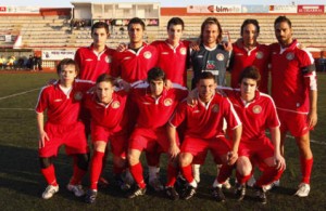 La alineación titular del Eivissa, que contó con seis juveniles.  M.C