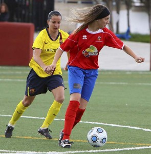 Virginia Torrecillas en un partido contra el Barça